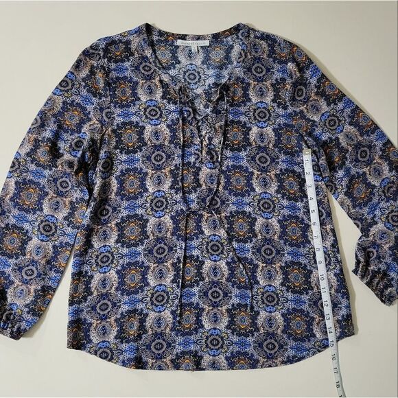 Daniel Rainn Women's Mosaic Print Peasant Blouse - Picture 5 of 10